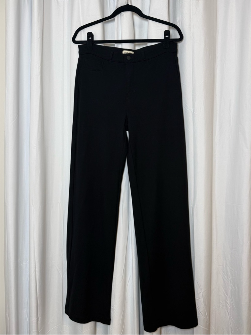 L’Agence Clayton High Rise Wide Leg Ponte Pants Black Size 30